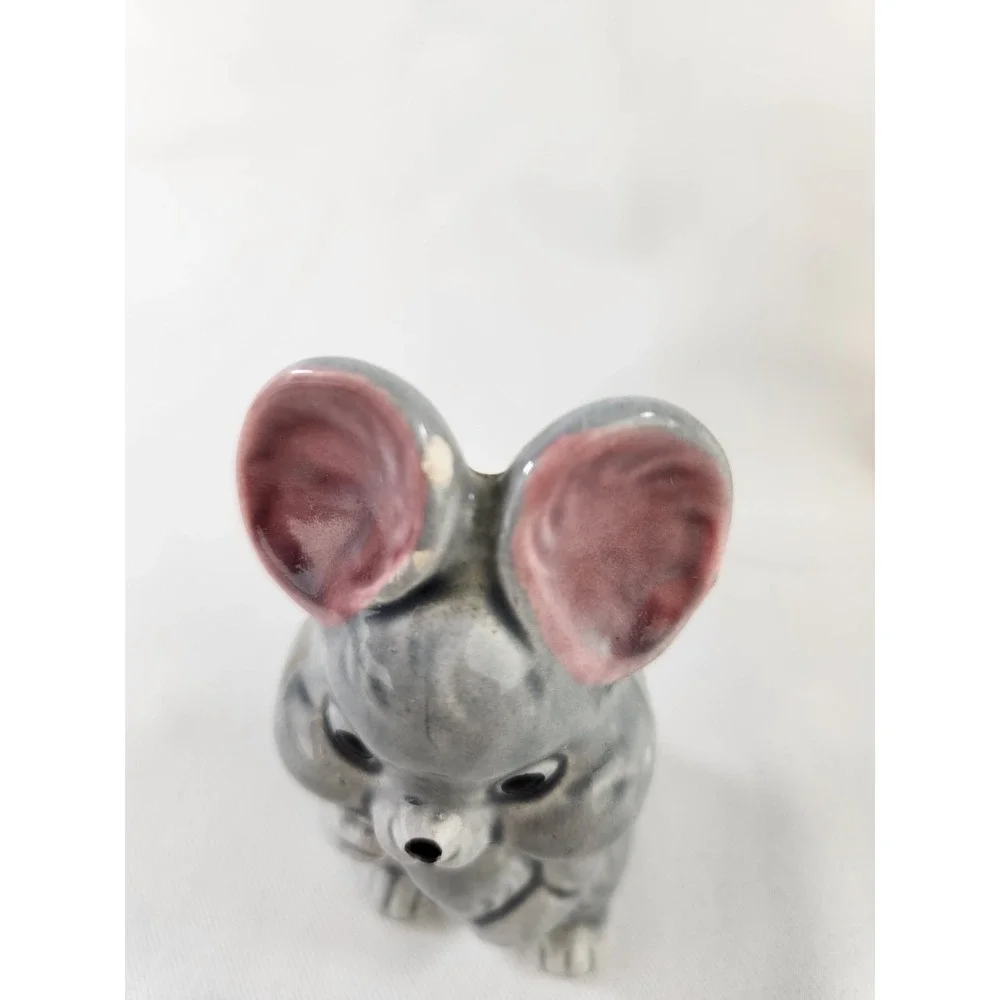 Vintage Mouse Cheese Wedge Salt And Pepper Shakers Toothpick Holder Set Japan